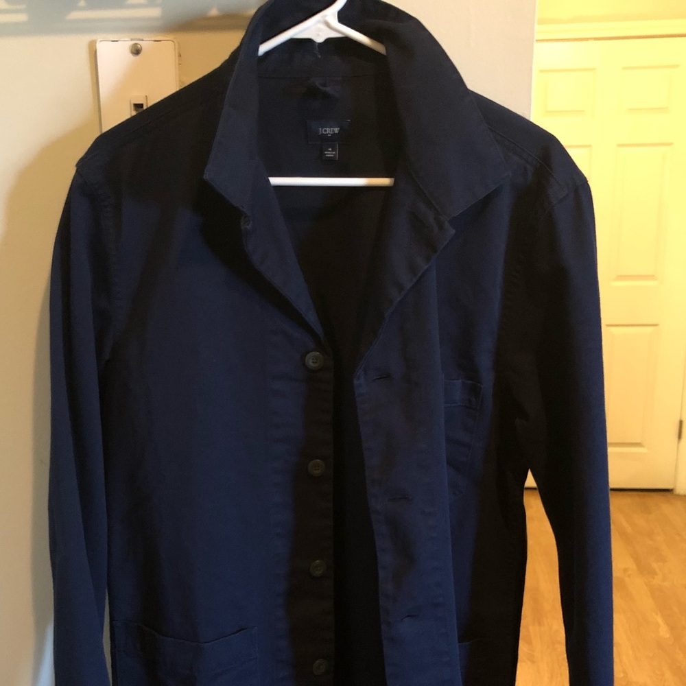 J. Crew Navy Cotton Twill Shirt Jacket Sz M